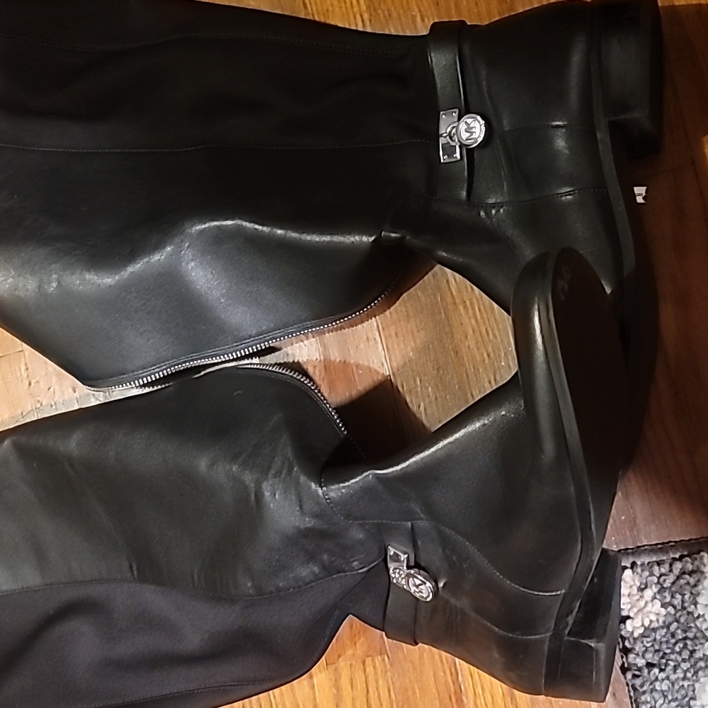 MK Hamilton Logo Charm Knee High Boot